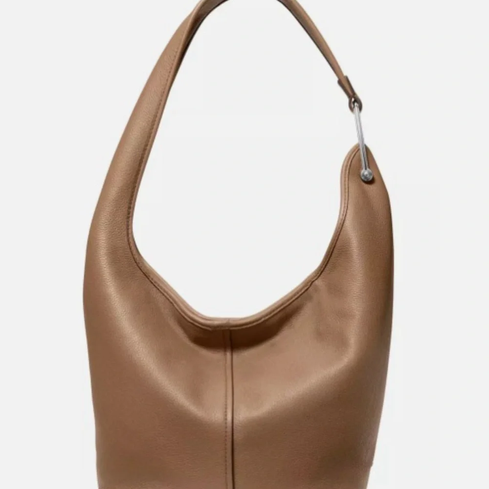 Michael Kors Sonny Driftwood Leather Hobo Bag with Slouchy Silhouette - Picture 4 of 5